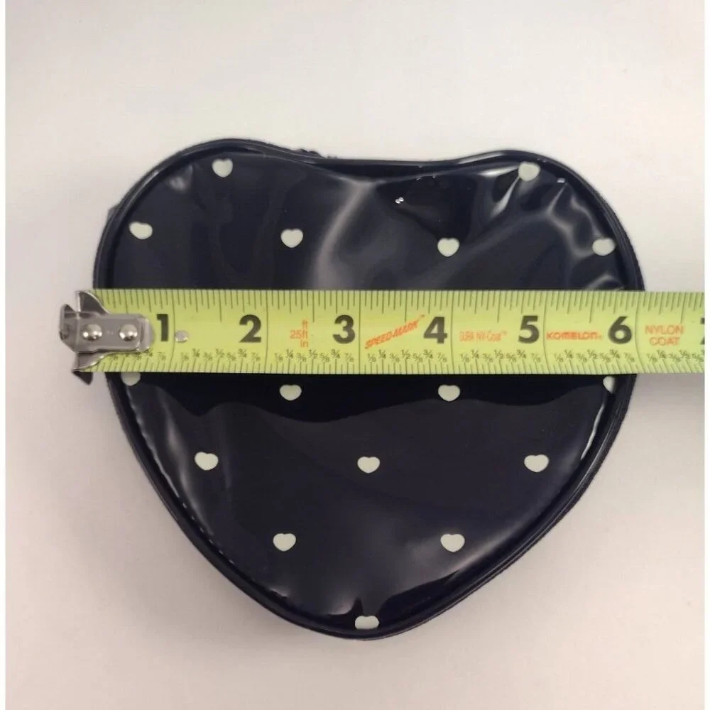 Avon Heart of Beauty Cosmetic Case Makeup Bag Blue Purse Polka Dot Zipper NEW